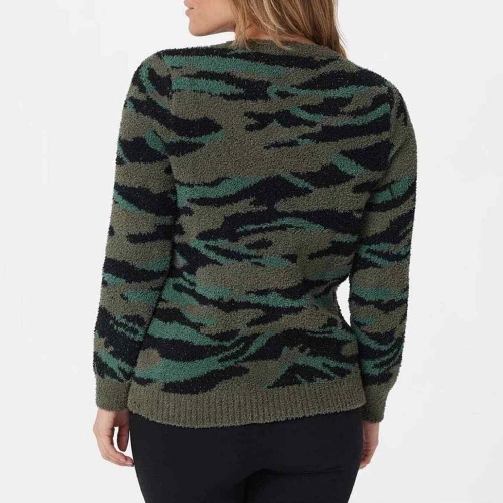 Barefoot Dreams Camo Crewneck Pullover Sweater - Picture 5 of 6